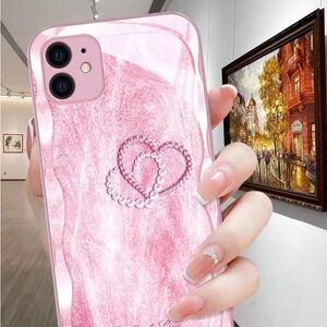 Pink Heart Crystal Phone Case